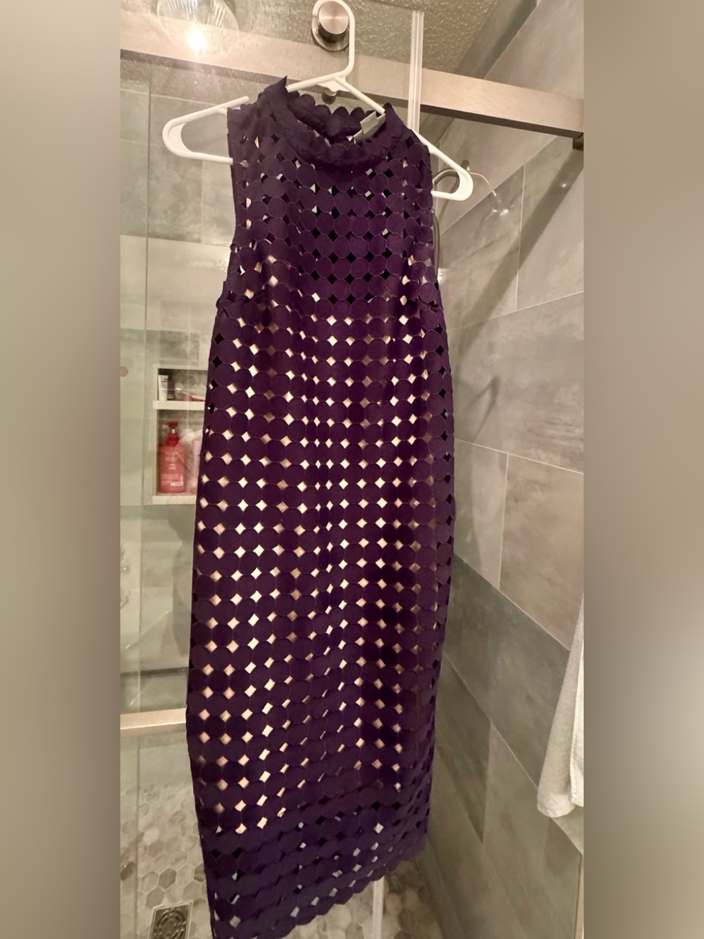 Maeve navy laser cut out  Midi Dress